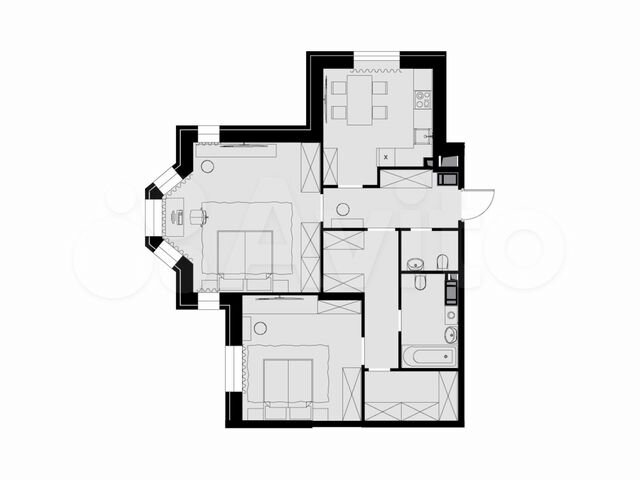 2-к. квартира, 77,6 м², 20/26 эт.
