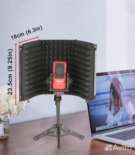 Акустический экран для микрофона со стойкой