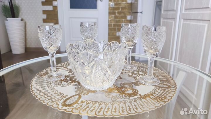 Хрусталь фужеры, вазы, стаканы, рюмки, конфетницы