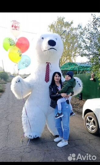 Белый мишка,ростовая кукла,медведь на праздник