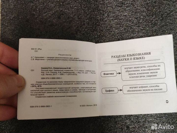 Русский язык карманный справочник 7-11к