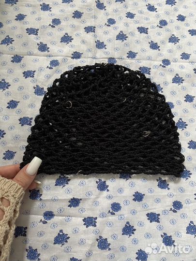 Шапка сетка вязаная y2k crochet