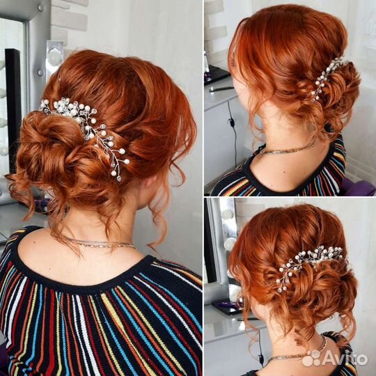 Прически, макияж, локоны, косы, брови