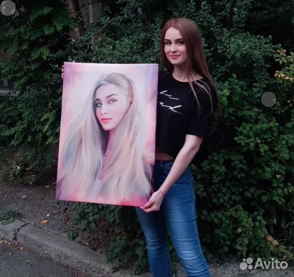 Портрет на холсте по фото (разные размеры)