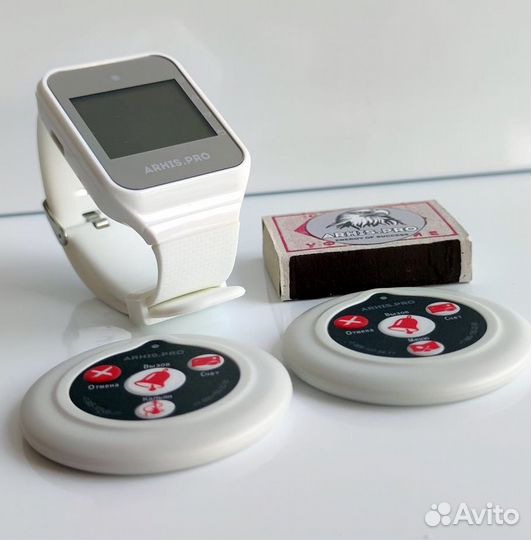 Беспроводная кнопка вызова официанта с часами