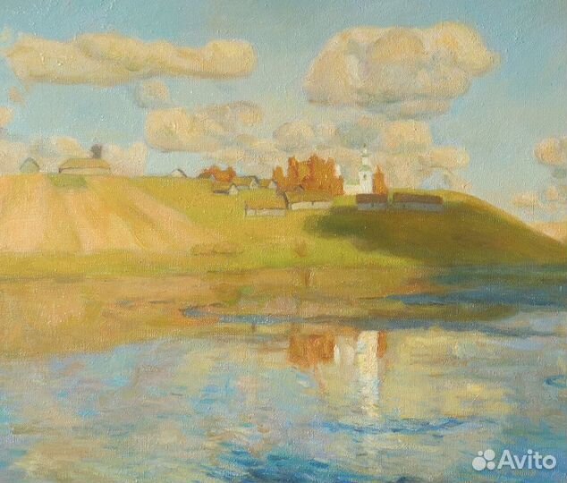 Продаётся картина маслом на холсте. Пейзаж Озеро