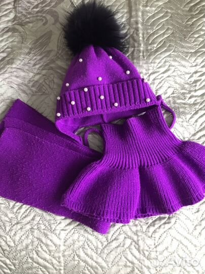 Шапка, манишка и шарф