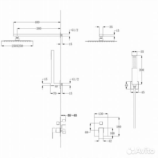 Душевая система Abber Daheim AF8219NG никель