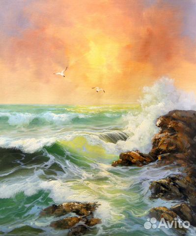 Картина маслом с морским пейзажем 50*60