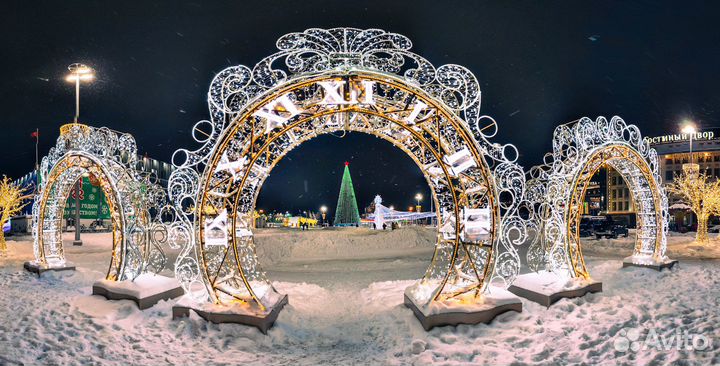 Уличная световая фигура Арка Новогодняя