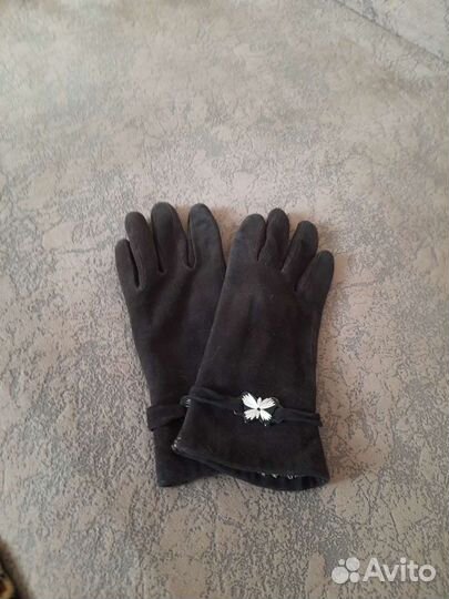 Перчатки женские кожаные новые