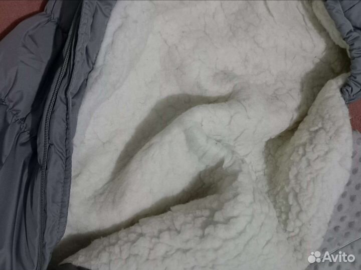 Комбинезон с овчиной зимний для мальчика/конверт