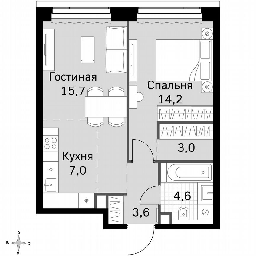1-к. квартира, 48,1 м², 38/38 эт.
