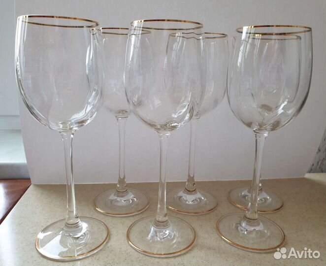 Бокалы для белого вина Rона золотая отводка