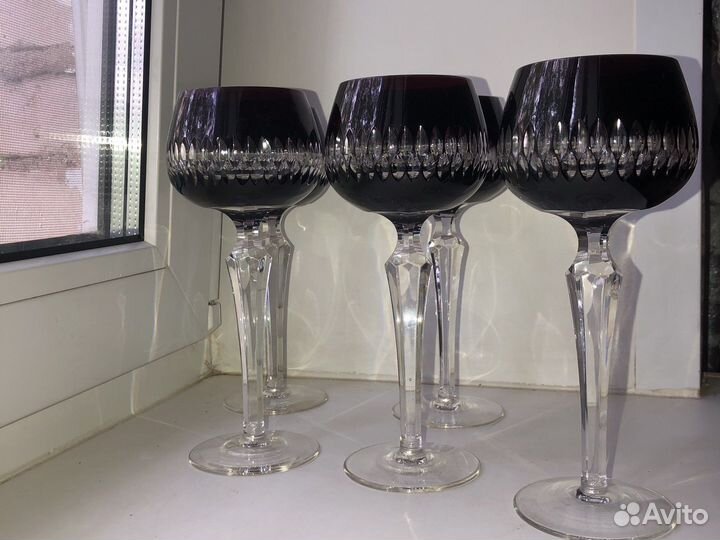 Цветной Хрусталь Фужеры 5 штук