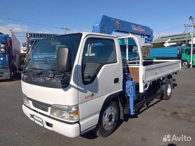 Бортовой грузовик Isuzu Elf с КМУ Tadano, 2003