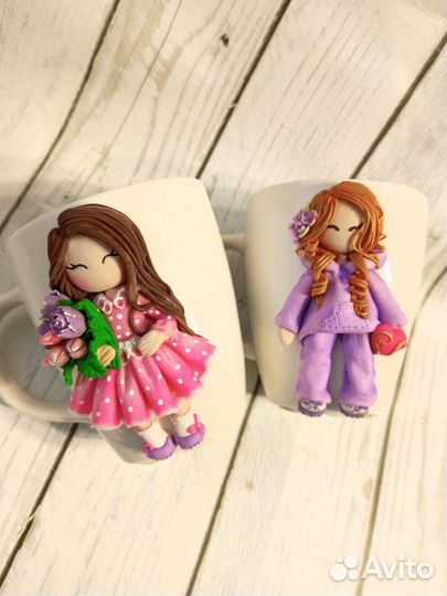 Декор на кружках, ручной работы