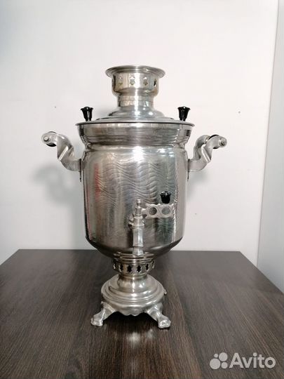 Самовар на дровах никелированный СССР 1960е