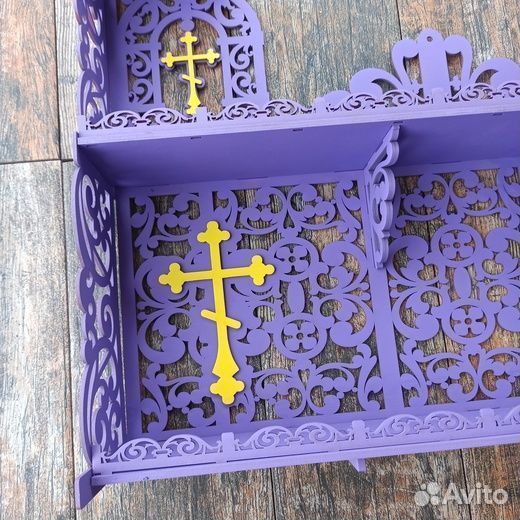 Полка для икон прямая 3 яруса 026