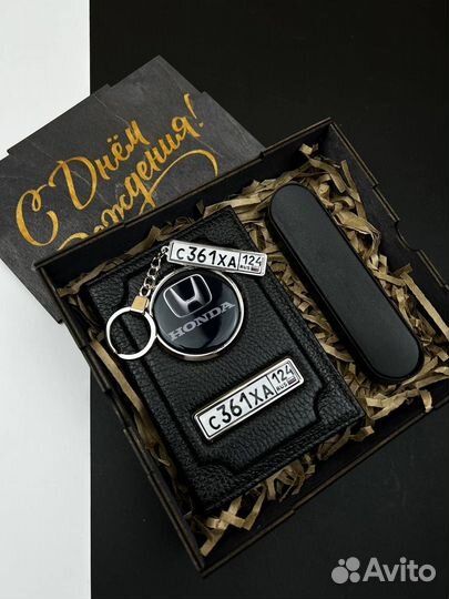 Бокс Premium 4в1 из кожи, подарок мужчине