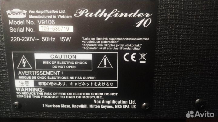 Гитарный комбоусилитель VOX PathFinder 10