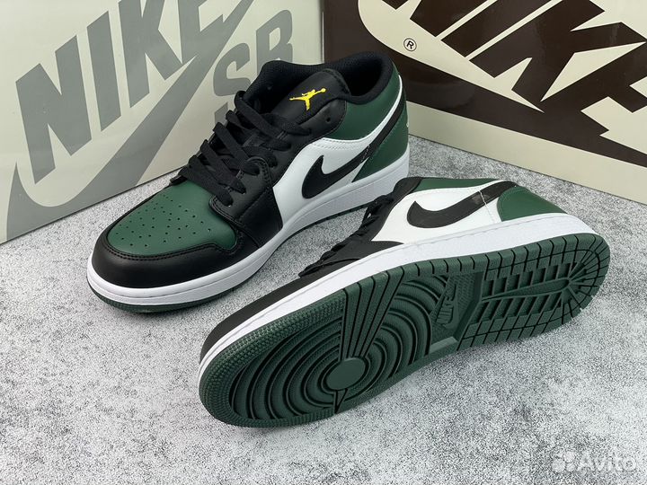 Кроссовки Air Jordan 1 Low Green Toe