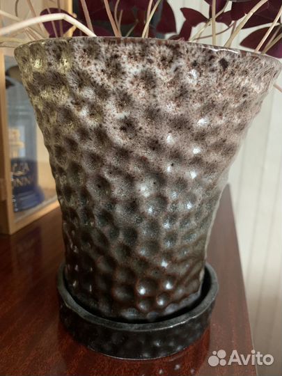 Керамический горшок с поддоном