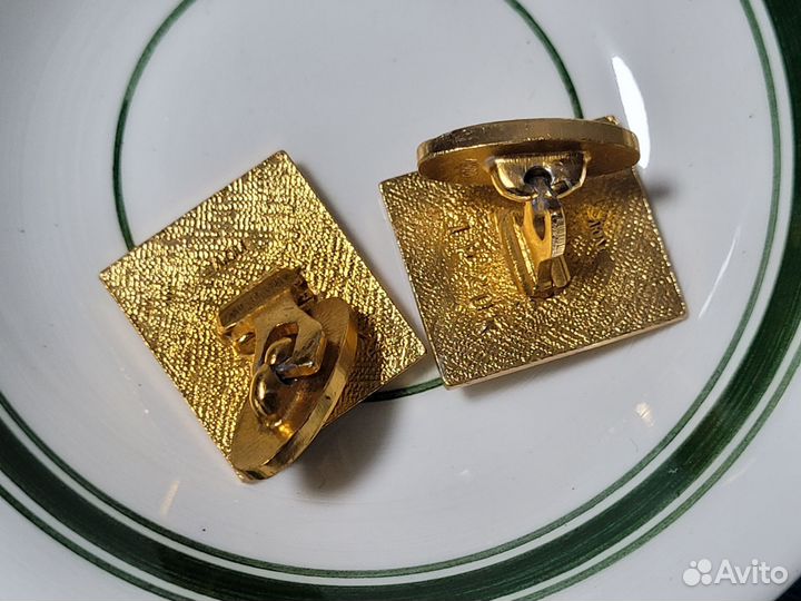 Запонки винтажные горный хрусталь