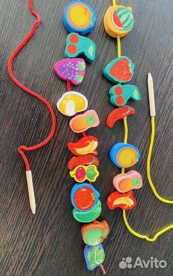 Шнуровка с фруктами и овощами, игрушка