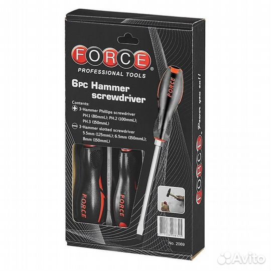 Набор ударных отверток 6пр