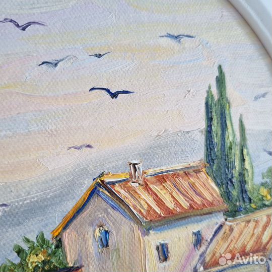 Картина маслом цветы пейзаж лаванда Прованс холст