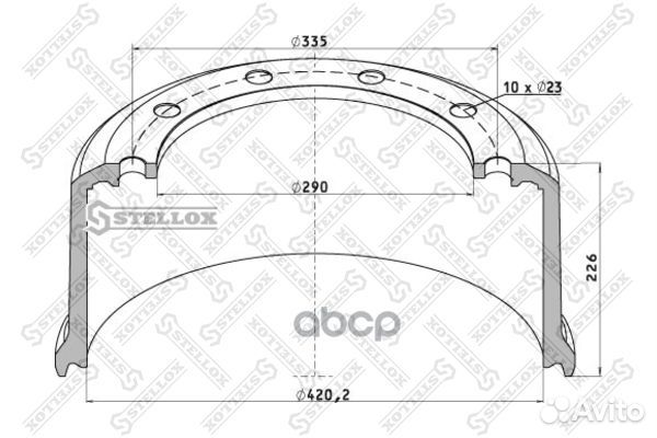 85-00041-SX торм.барабан 420x180/184 H227 d2