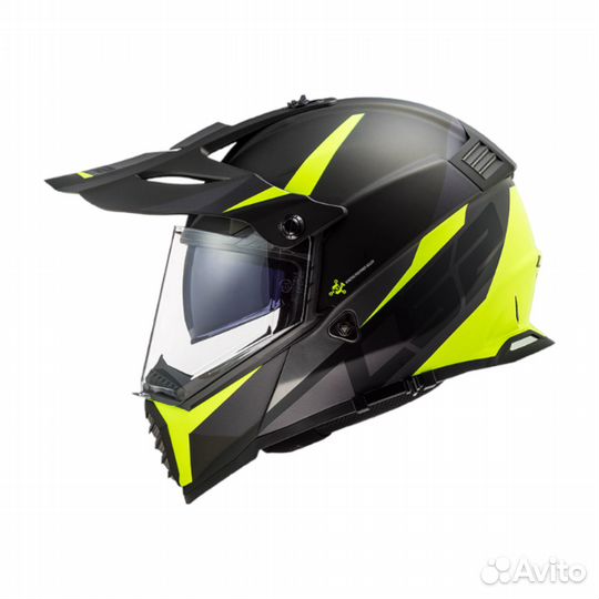 LS2 Мотошлем мотард MX436 pioneer EVO router черн