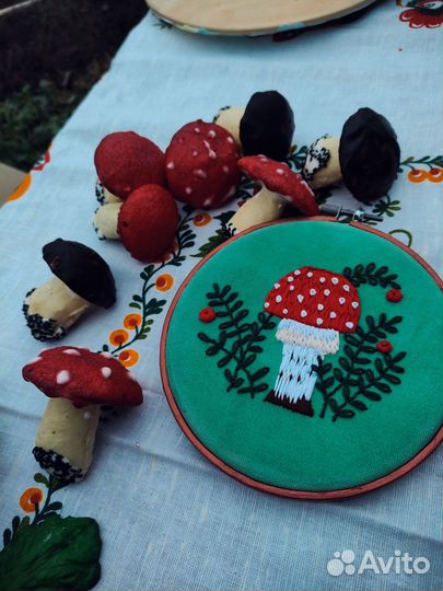 Вышивка на пяльца панно Мухомор гриб