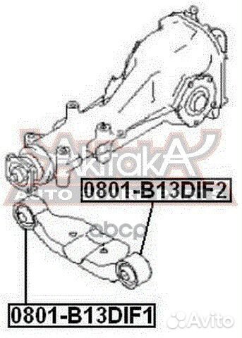 Сайлентблок опоры дифференциала 0801-B13DIF2 asva
