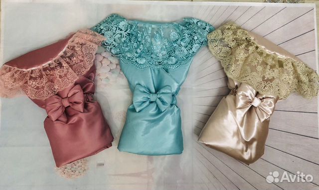 Новые Атласные конверты с кружевом на выписку