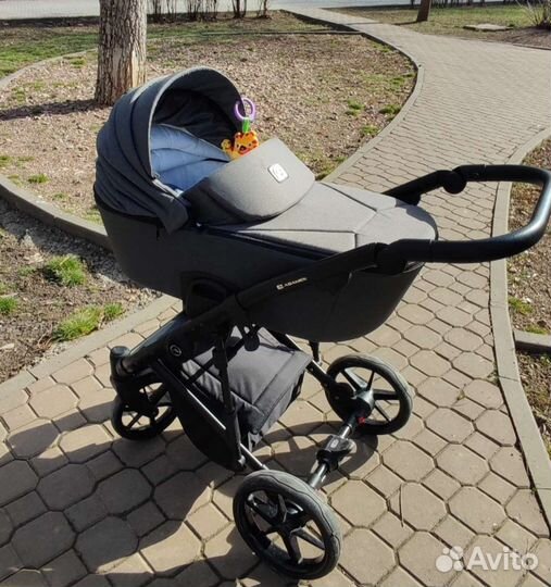 Коляска 2 в 1 adamex серая