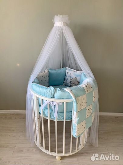 Новый Комплект в детскую кроватку из сатина