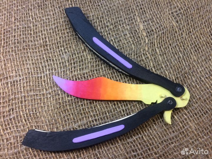 Нож бабочка деревянный из игры CS:GO тренировочный