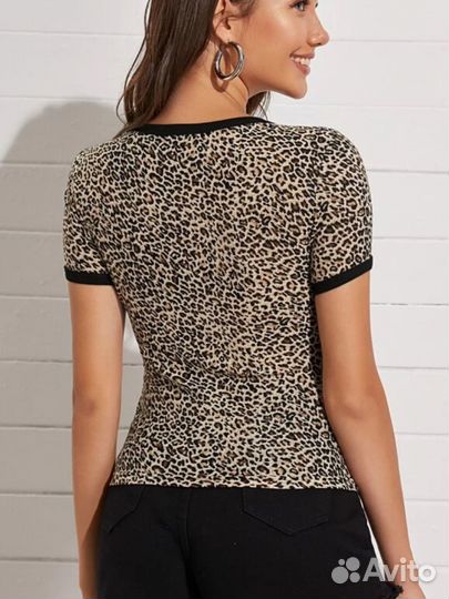 Футболка леопардовая shein
