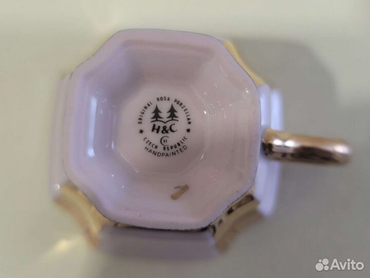 Сервиз кофейный Чехия розовый