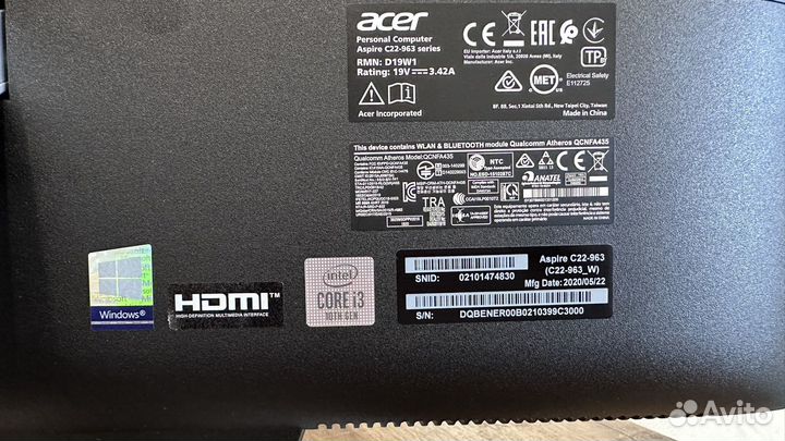 Моноблок 22 Acer i3-1005G1 DDR4-16 SSD 512