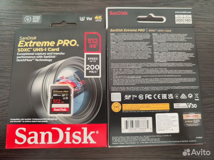 Карта памяти Sandisk Extreme Pro sdxc 64 128 256GB