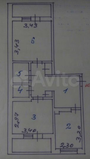 2-к. квартира, 43,3 м², 1/5 эт.