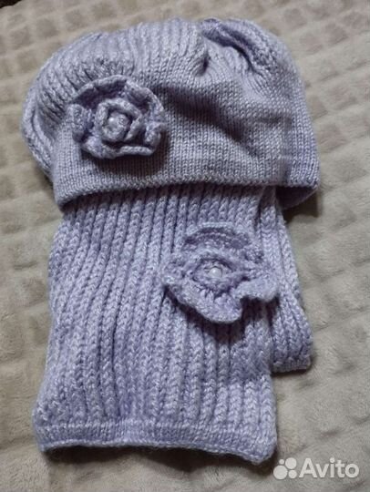 Шапка и шарф детские, комплект