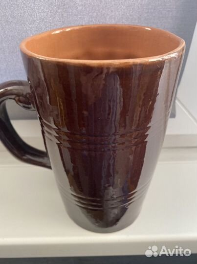 Кружка пивная глиняная