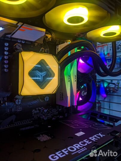 Игровой компьютер аквариум Ryzen 7 5800x RTX4060Ti