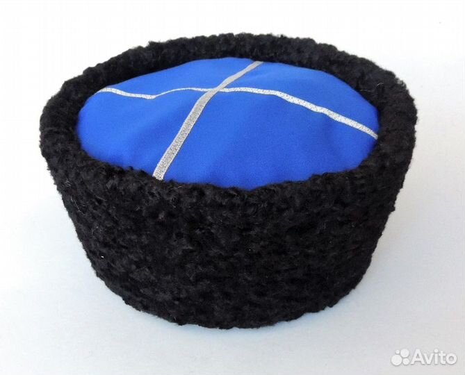 Кубанка из каракуля с синим верхом