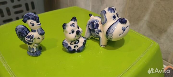 Фигурки животных гжель