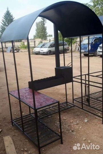 Мангал с крышей под казан